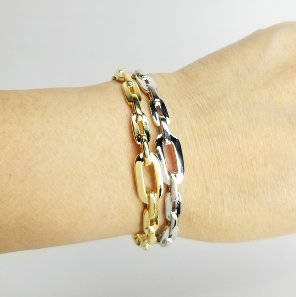 NEW Chain Links Open Cuff Bracelet Bangle - Picture 12 of 13